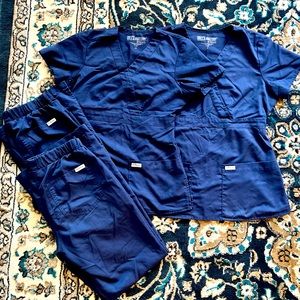 Navy greys anatomy scrub set bundle
